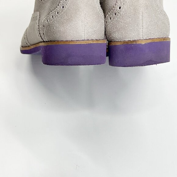COLE HAAN Gray Purple Wingtip Oxford Shoes 6.5 - Picture 8 of 10